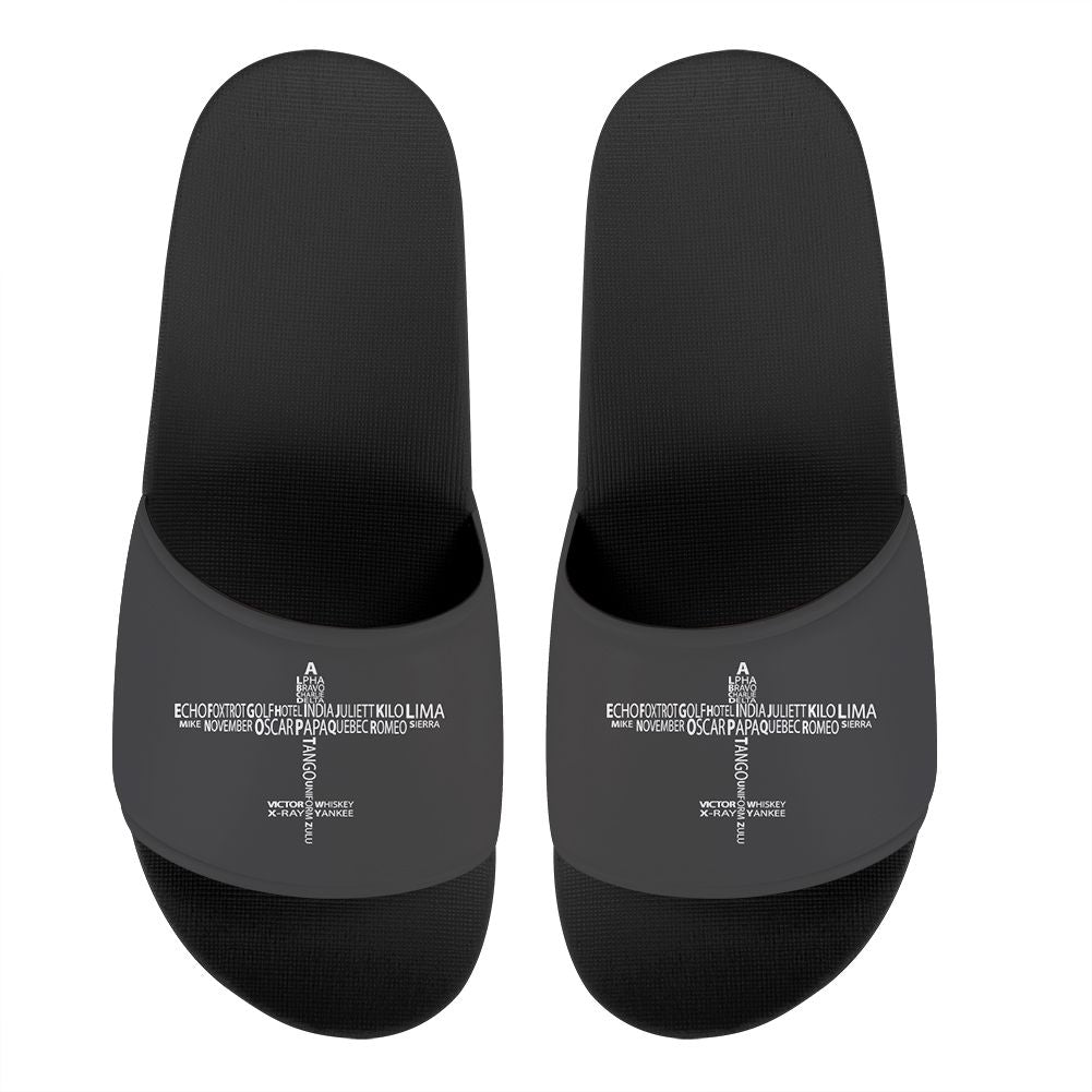 Propeller Shape Aviation Alphabet Designed Sport Slippers