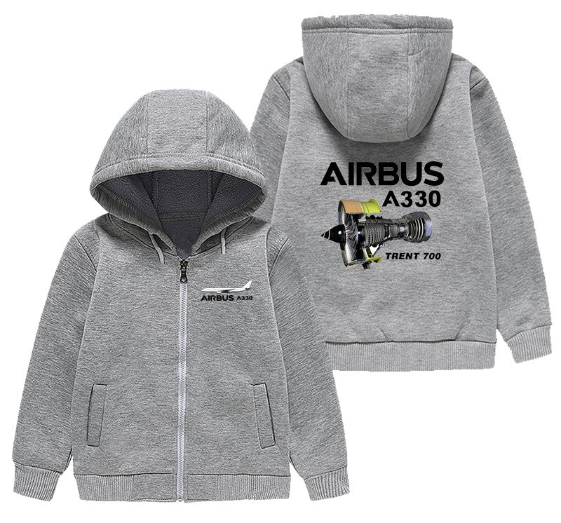 Airbus A330 & Trent 700 Engine Designed "CHILDREN" Zipped Hoodies