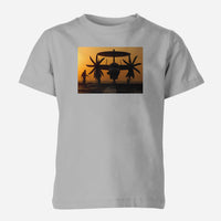Thumbnail for Military Plane at Sunset Designed Children T-Shirts