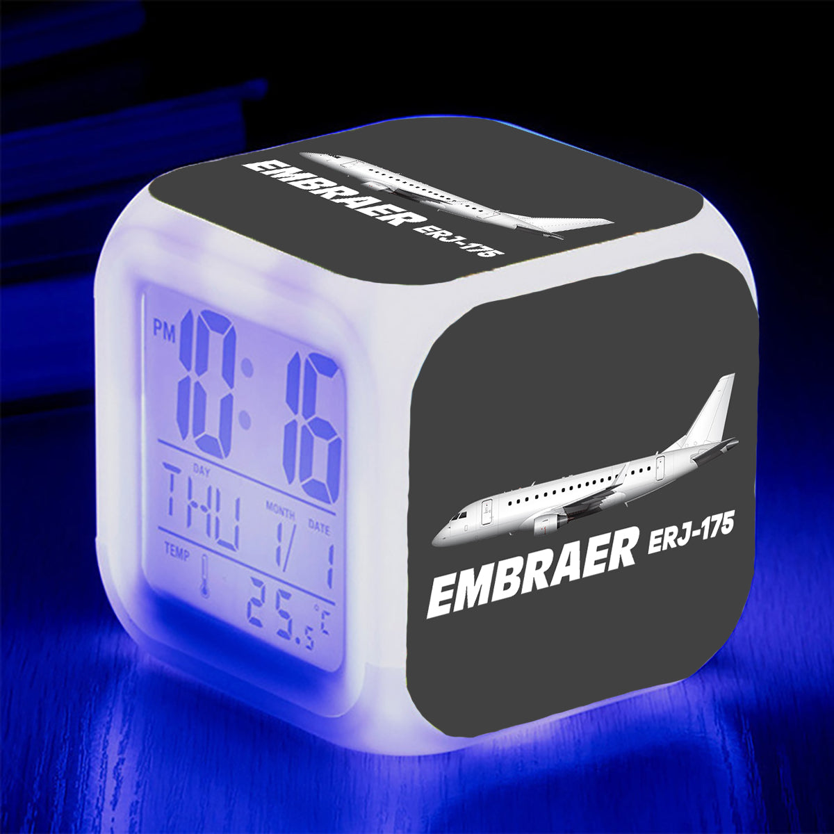 The Embraer ERJ-175 Designed "7 Colour" Digital Alarm Clock