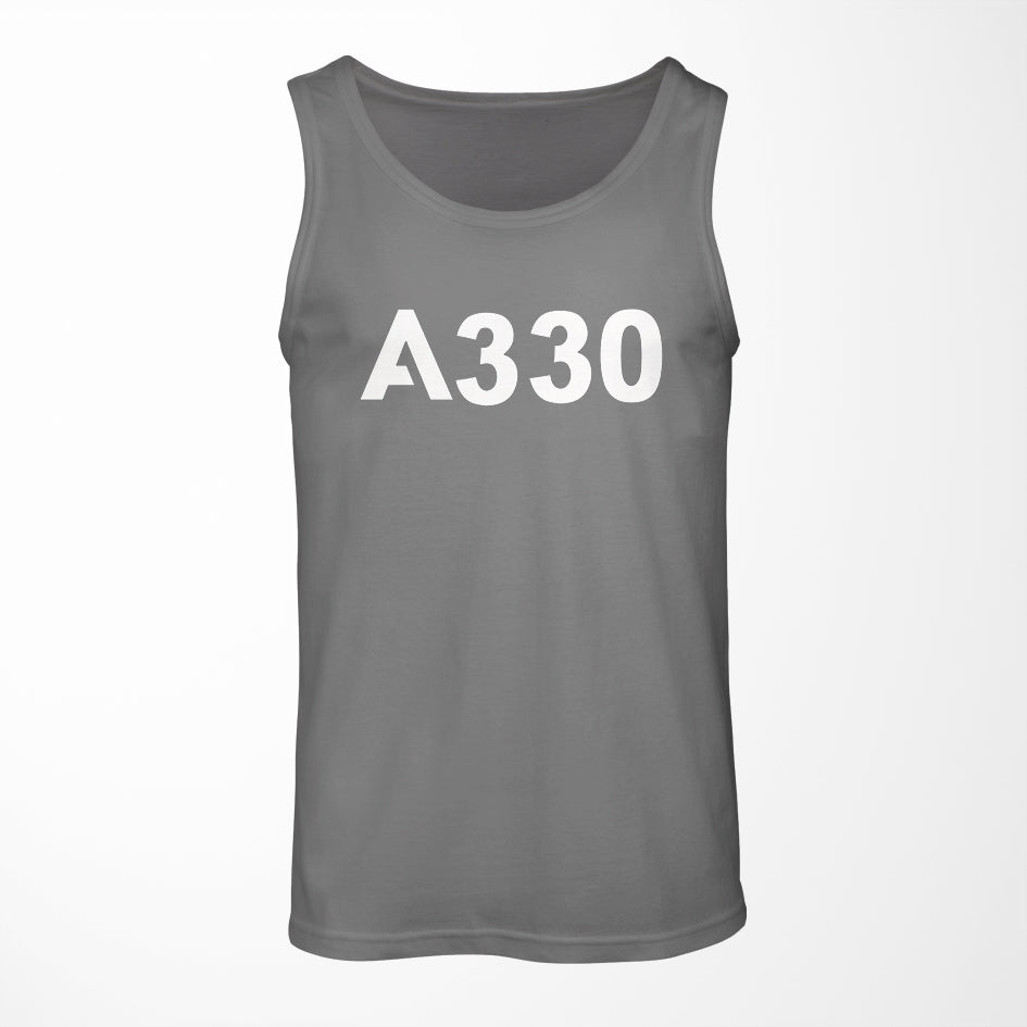 A330 Flat Text Designed Tank Tops