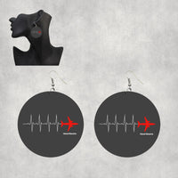 Thumbnail for Aviation Heartbeats Designed Wooden Drop Earrings