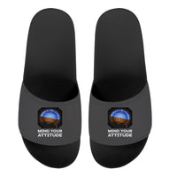Thumbnail for Mind Your Attitude Designed Sport Slippers
