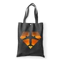 Thumbnail for Supermen of The Skies (Sunset) Designed Tote Bags