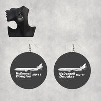 Thumbnail for The McDonnell Douglas MD-11 Designed Wooden Drop Earrings