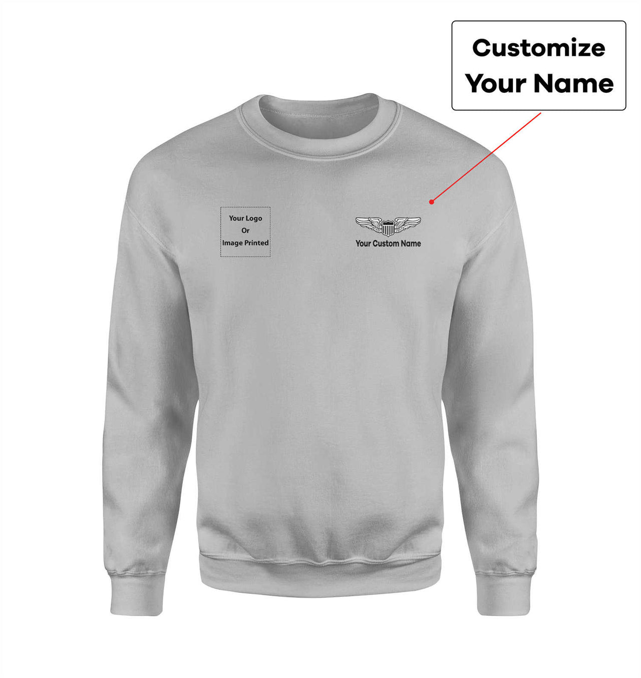 Side Your Custom Logos & Name (Military Badge) Designed Sweatshirts