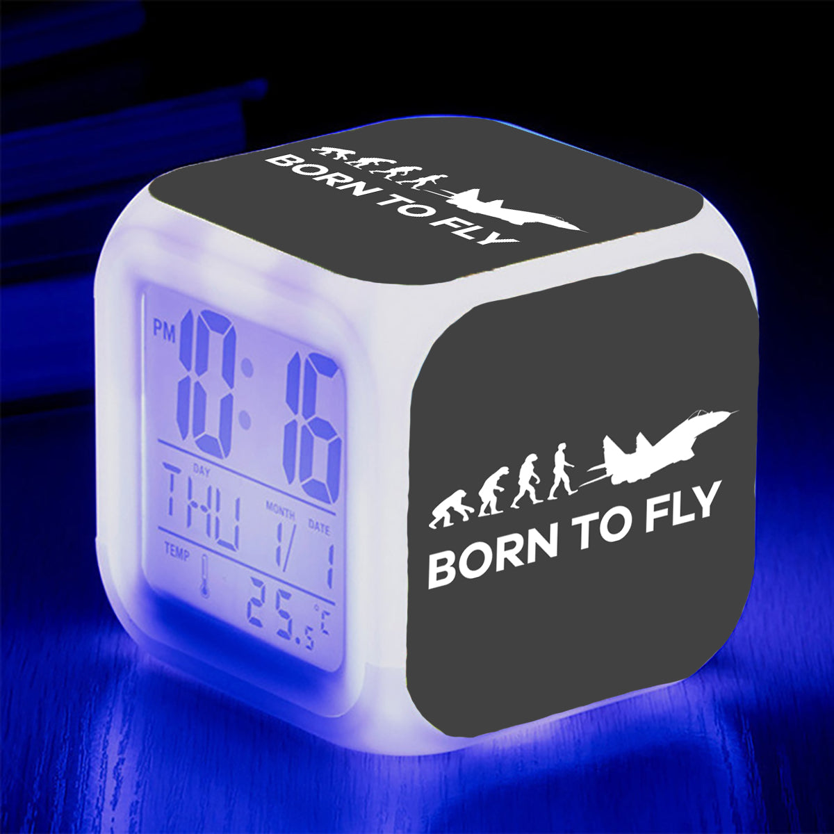Born To Fly Military Designed "7 Colour" Digital Alarm Clock