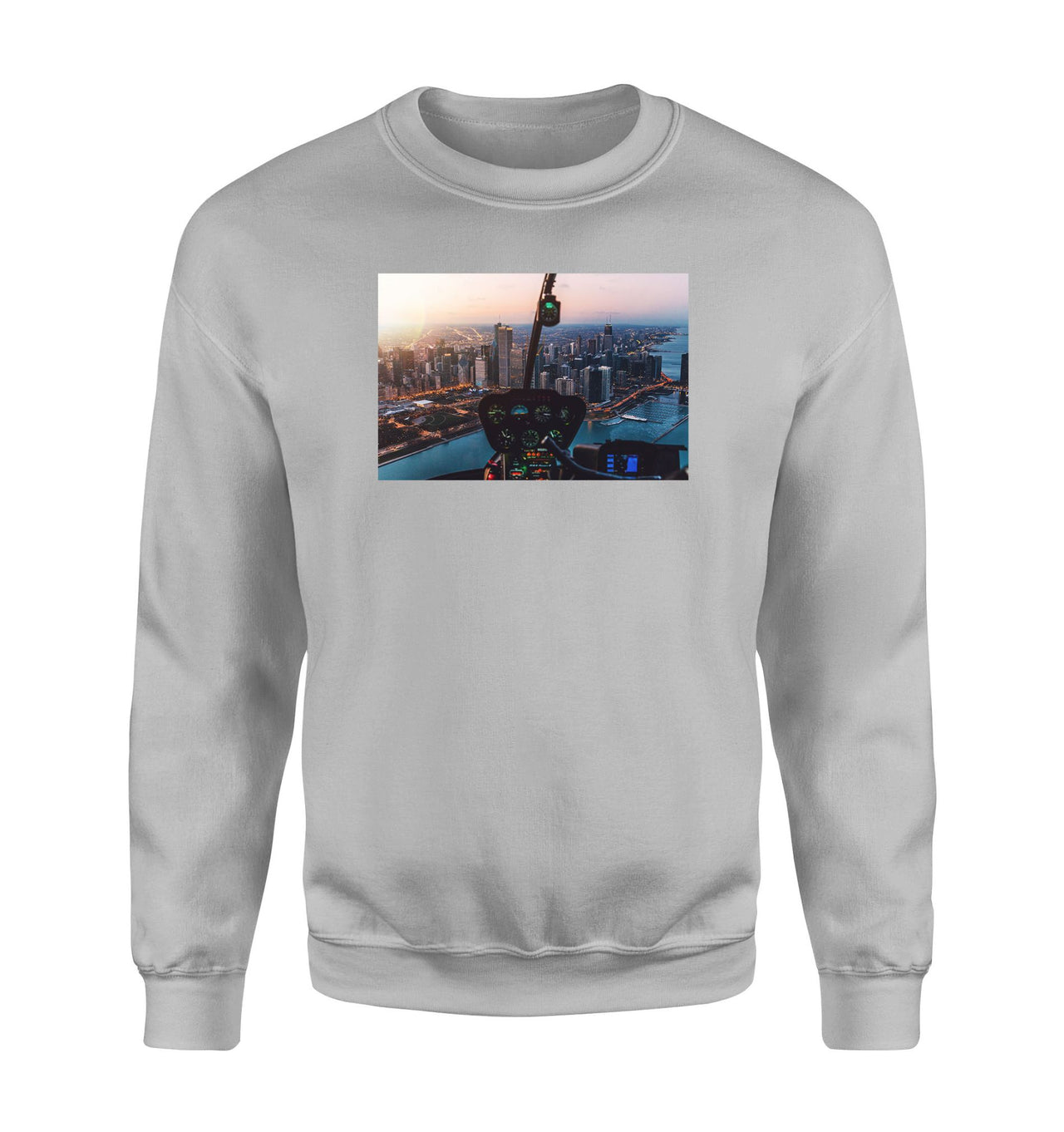 Amazing City View from Helicopter Cockpit Designed Sweatshirts