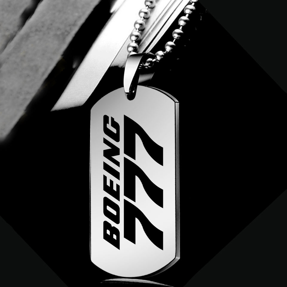 Boeing 777 & Text Designed Metal Necklaces