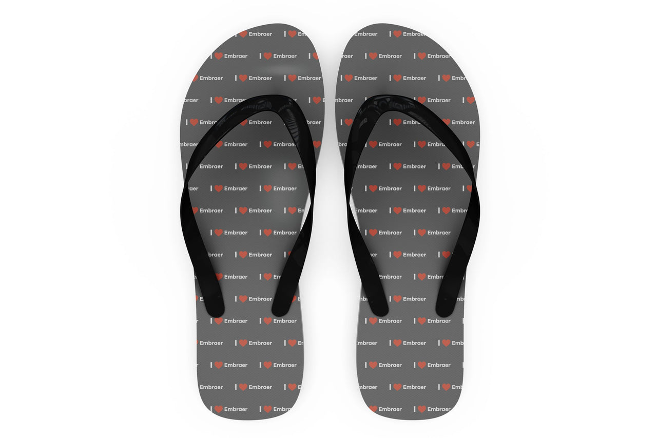 I Love Embraer Designed Slippers (Flip Flops)