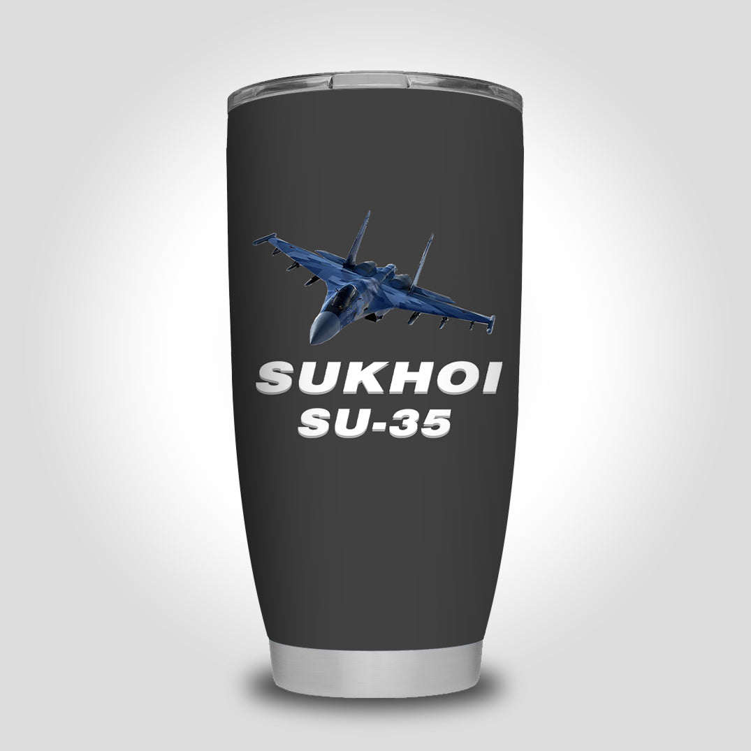 The Sukhoi SU-35 Designed Tumbler Travel Mugs
