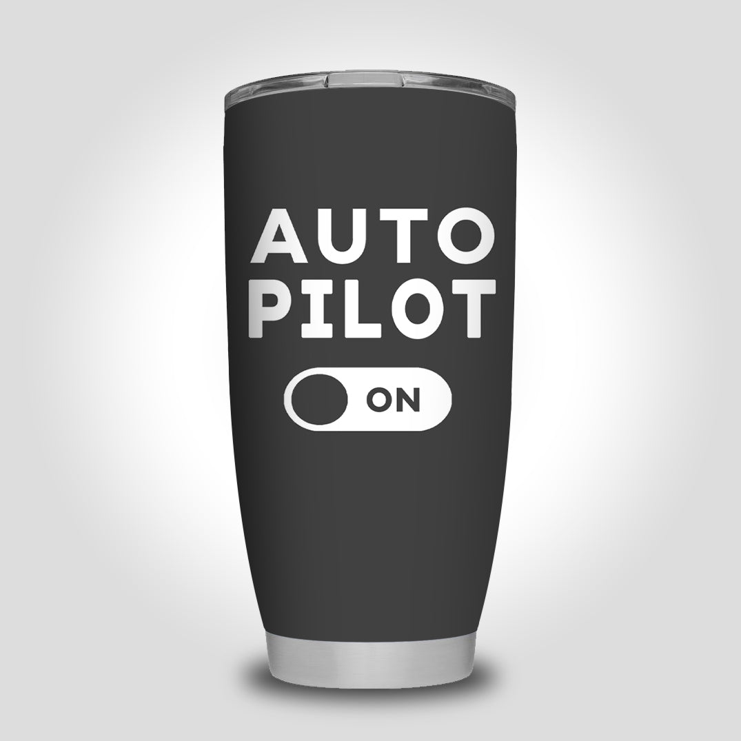 Auto Pilot ON Designed Tumbler Travel Mugs