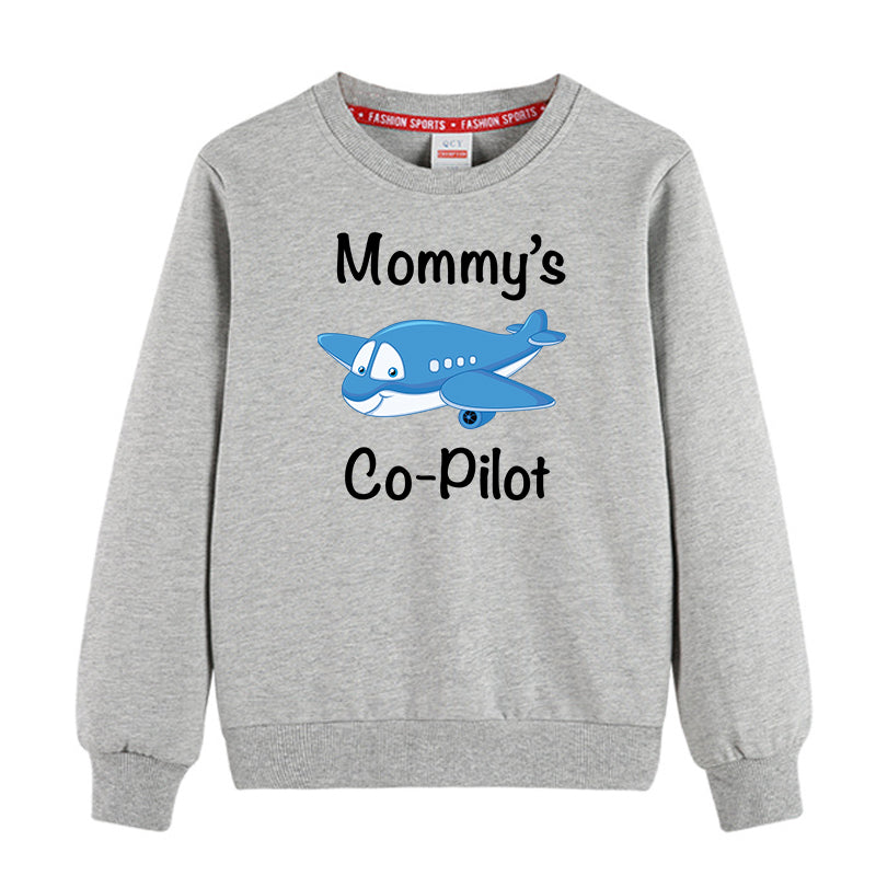 Mommy's Co-Pilot (Jet Airplane) Designed "CHILDREN" Sweatshirts
