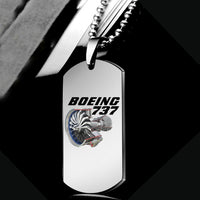 Thumbnail for Boeing 737+Text & CFM LEAP-1 Engine Designed Metal Necklaces