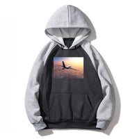 Thumbnail for Super Cruising Airbus A380 over Clouds Designed Colourful Hoodies
