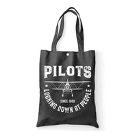 Thumbnail for Pilots Looking Down at People Since 1903 Designed Tote Bags