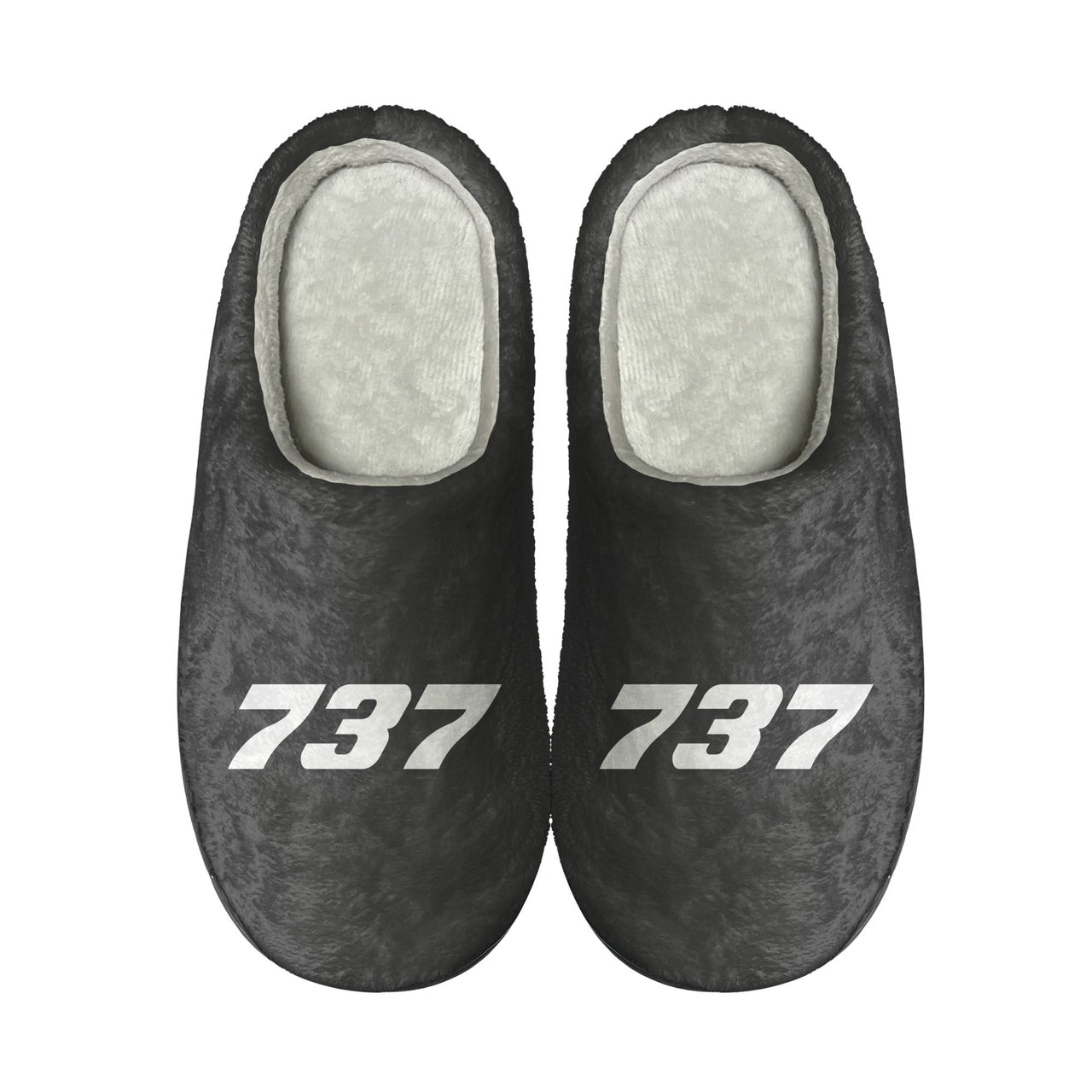 737 Flat Text Designed Cotton Slippers
