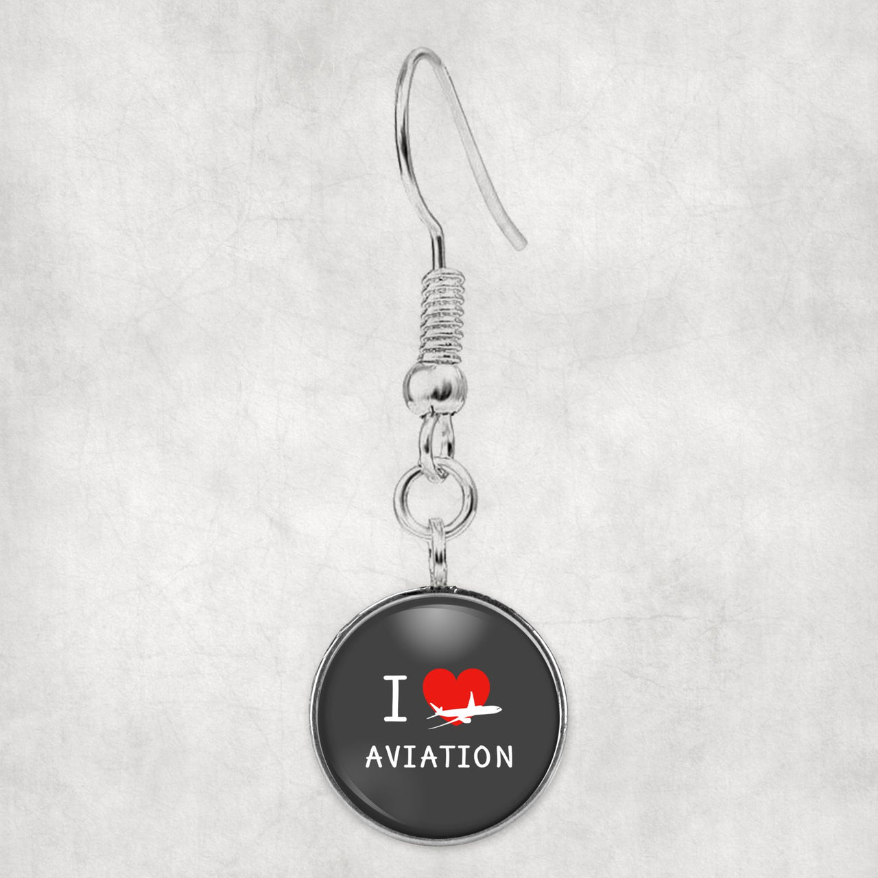 I Love Aviation Designed Earrings