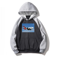 Thumbnail for Landing Qantas A380 Designed Colourful Hoodies