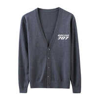 Thumbnail for Boeing 707 & Text Designed Cardigan Sweaters