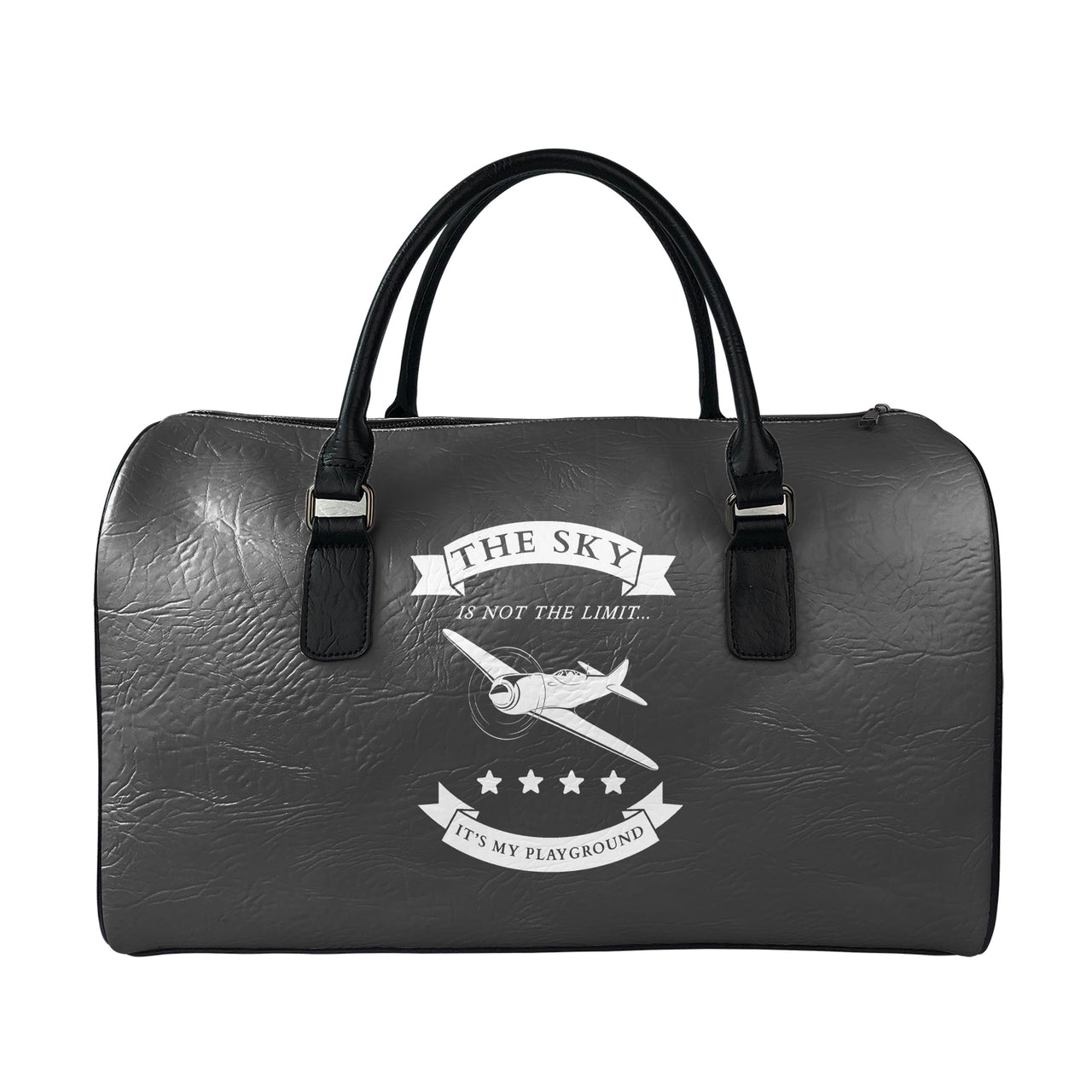 The Sky is not the limit, It's my playground Designed Leather Travel Bag