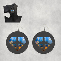 Thumbnail for Supermen of The Skies (Sunrise) Designed Wooden Drop Earrings