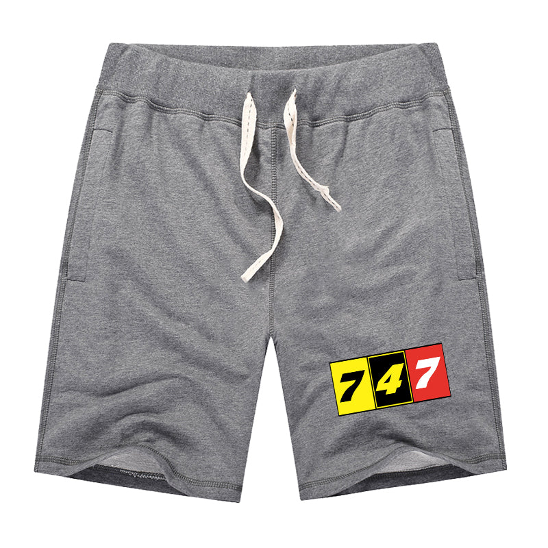 Flat Colourful 747 Designed Cotton Shorts