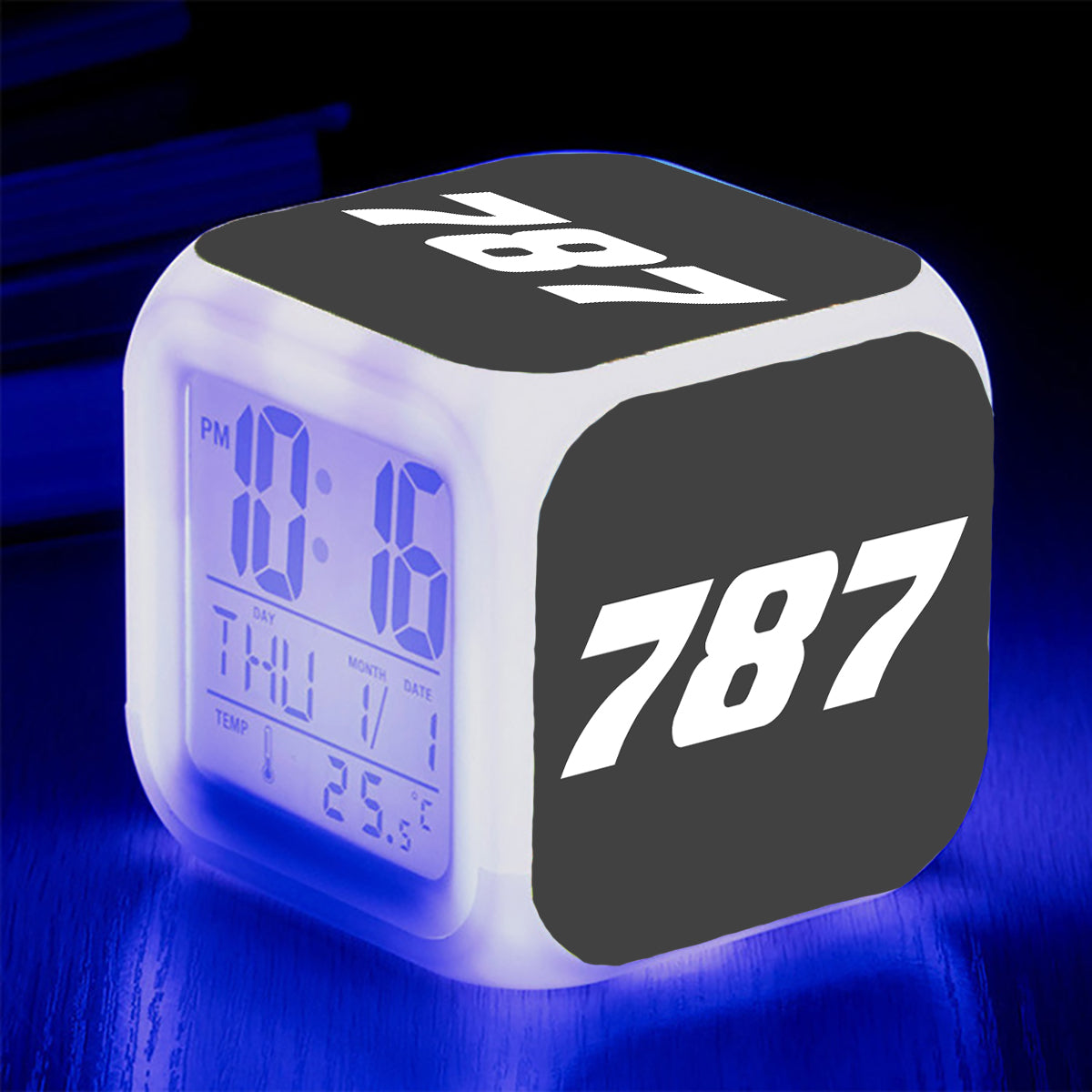 787 Flat Text Designed "7 Colour" Digital Alarm Clock