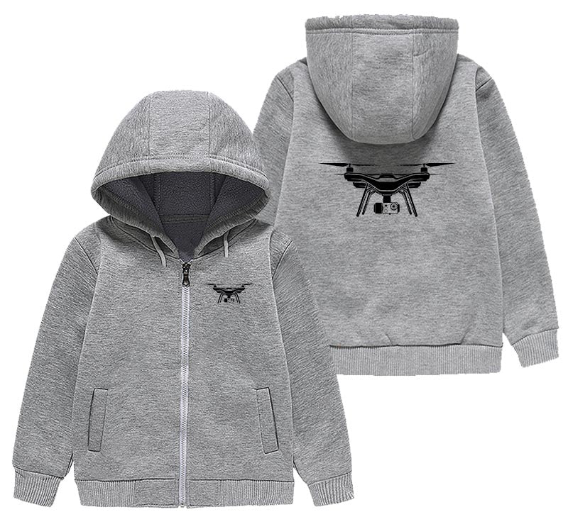 Drone Silhouette Designed "CHILDREN" Zipped Hoodies