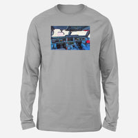Thumbnail for Airbus A350 Cockpit Designed Long-Sleeve T-Shirts
