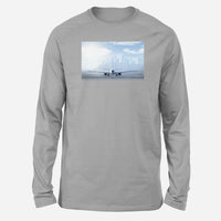 Thumbnail for Boeing 737 & City View Behind Designed Long-Sleeve T-Shirts