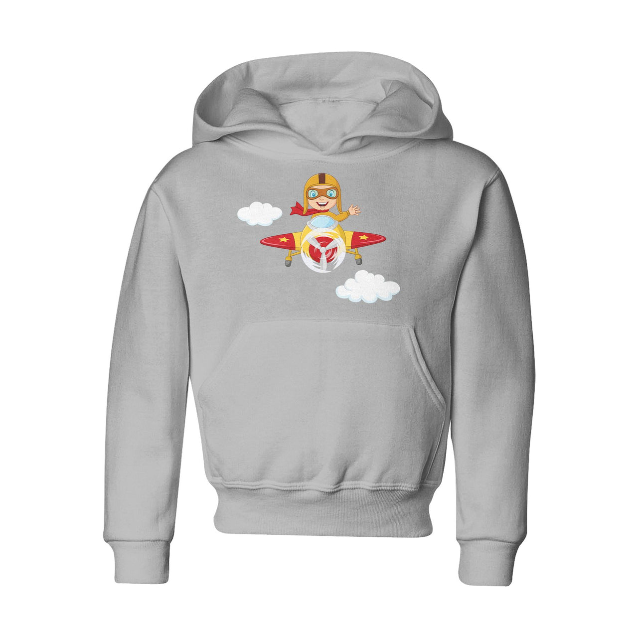 Cartoon Little Boy Operating Plane (Edition 2) Designed "CHILDREN" Hoodies