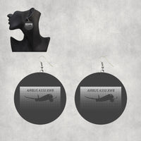 Thumbnail for Airbus A350XWB & Dots Designed Wooden Drop Earrings