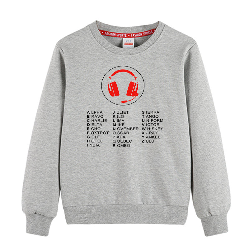 Aviation Alphabet 3 Designed "CHILDREN" Sweatshirts
