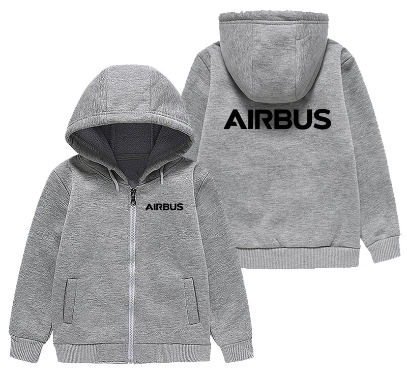 Airbus & Text Designed "CHILDREN" Zipped Hoodies