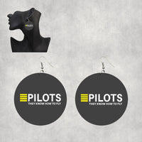 Thumbnail for Pilots They Know How To Fly Designed Wooden Drop Earrings