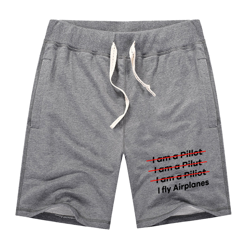 I Fly Airplanes Designed Cotton Shorts