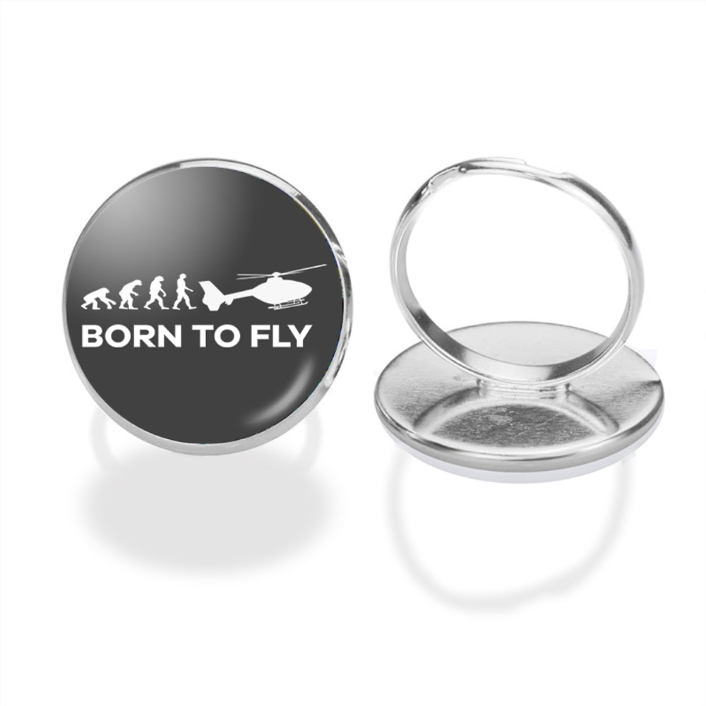 Born To Fly Helicopter Designed Rings