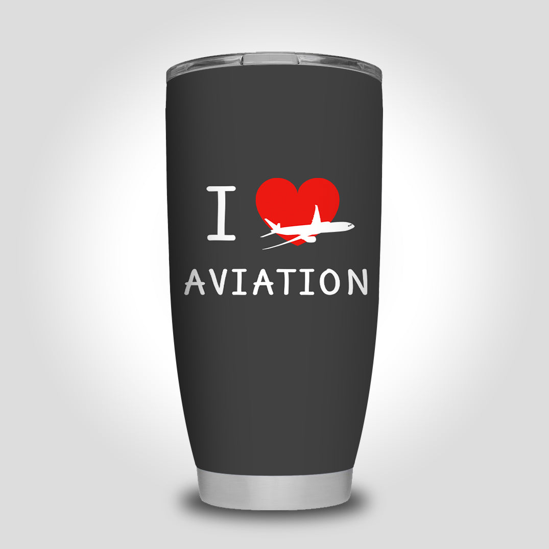 I Love Aviation Designed Tumbler Travel Mugs