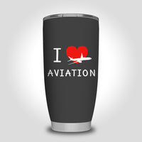 Thumbnail for I Love Aviation Designed Tumbler Travel Mugs