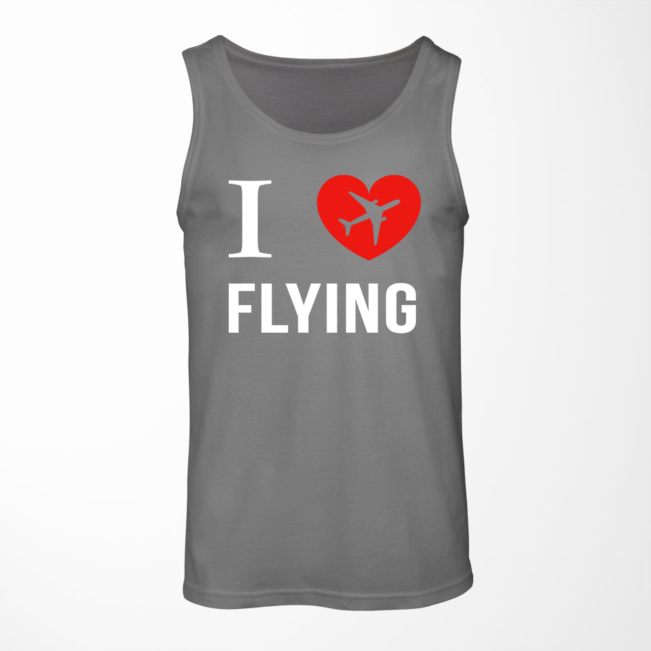 I Love Flying Designed Tank Tops