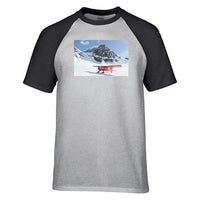 Thumbnail for Amazing Snow Airplane Designed Raglan T-Shirts