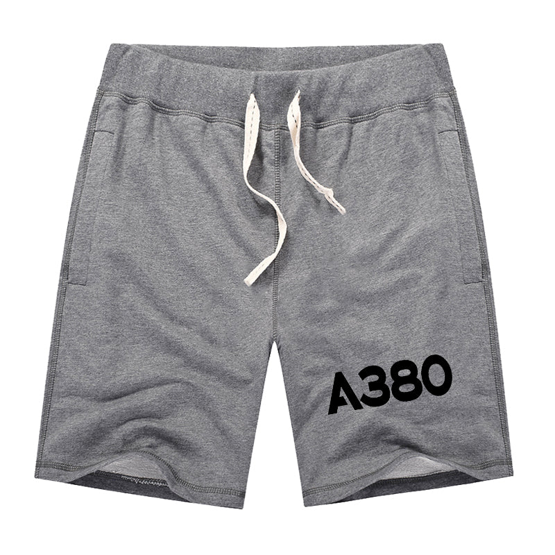 A380 Flat Text Designed Cotton Shorts