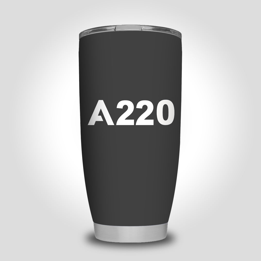 A220 Flat Text Designed Tumbler Travel Mugs