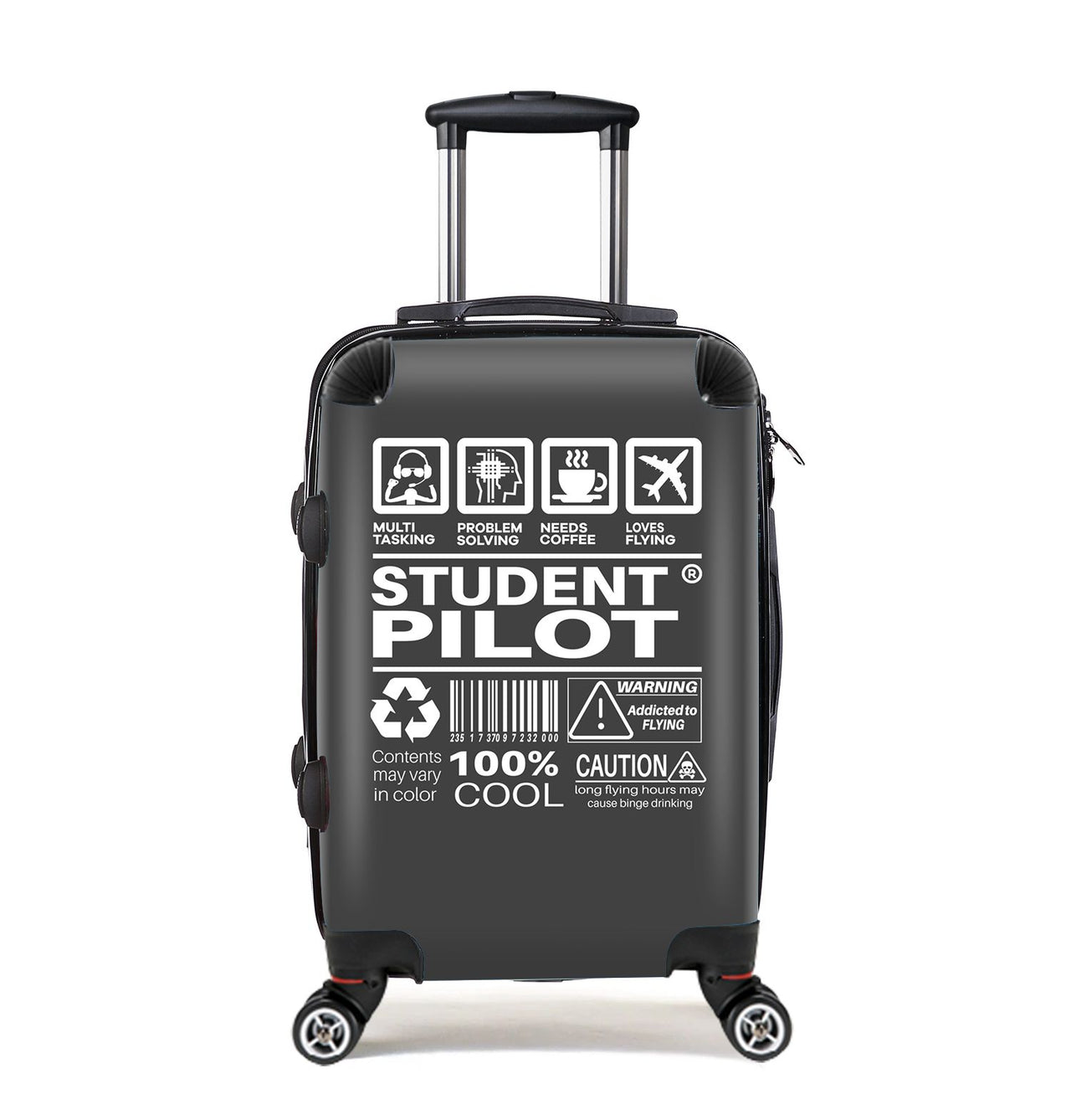Student Pilot Label Designed Cabin Size Luggages