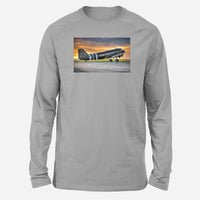 Thumbnail for Old Airplane Parked During Sunset Designed Long-Sleeve T-Shirts