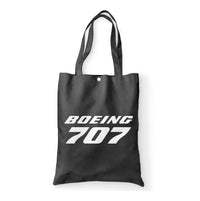 Thumbnail for Boeing 707 & Text Designed Tote Bags
