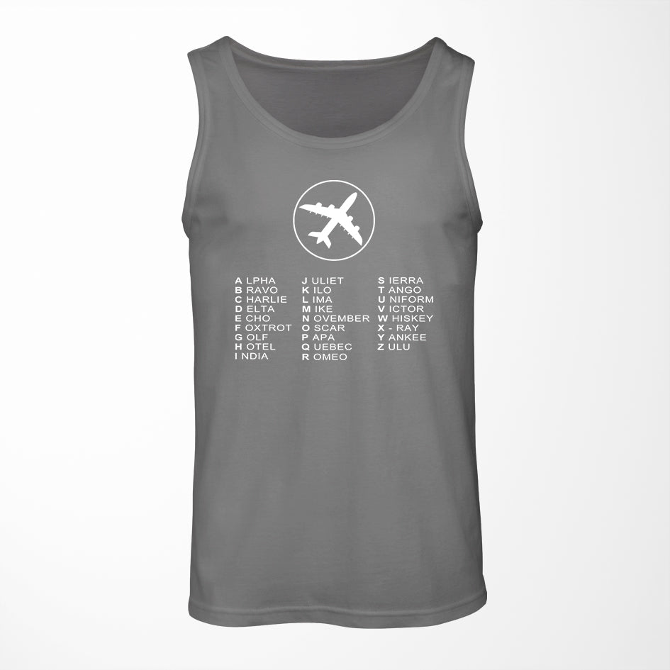 Aviation Alphabet 2 Designed Tank Tops
