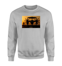 Thumbnail for Military Plane at Sunset Designed Sweatshirts