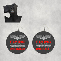 Thumbnail for Flying One Ball Designed Wooden Drop Earrings